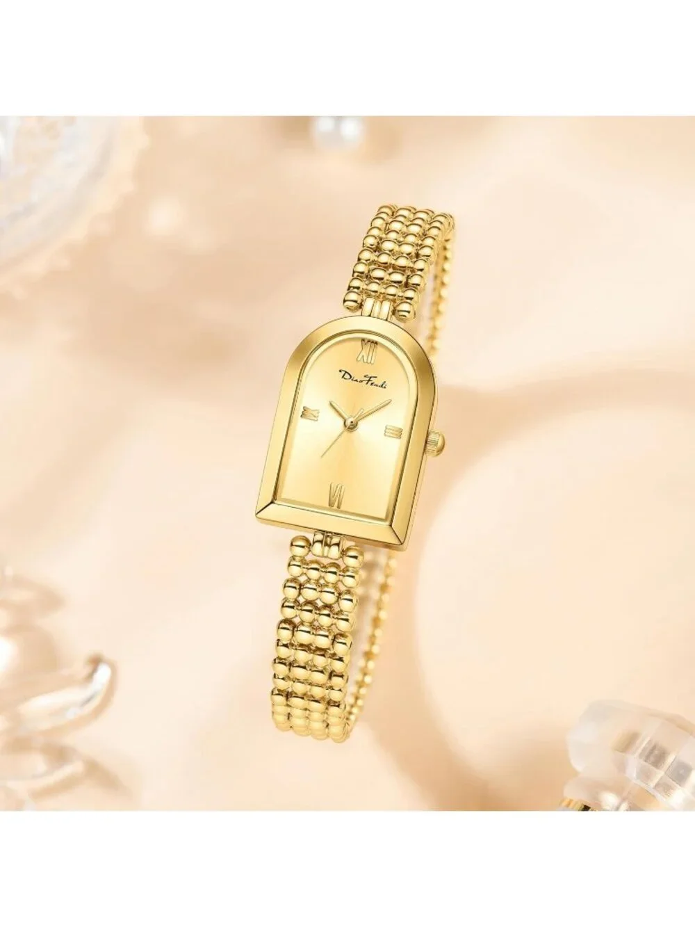 Diaofendi Women's Gold Adjustable Strap Petite Arch Elegant Waterproof Watch